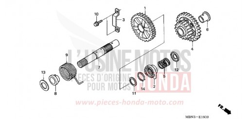 AXE DE KICKSTARTER XR650RY de 2000